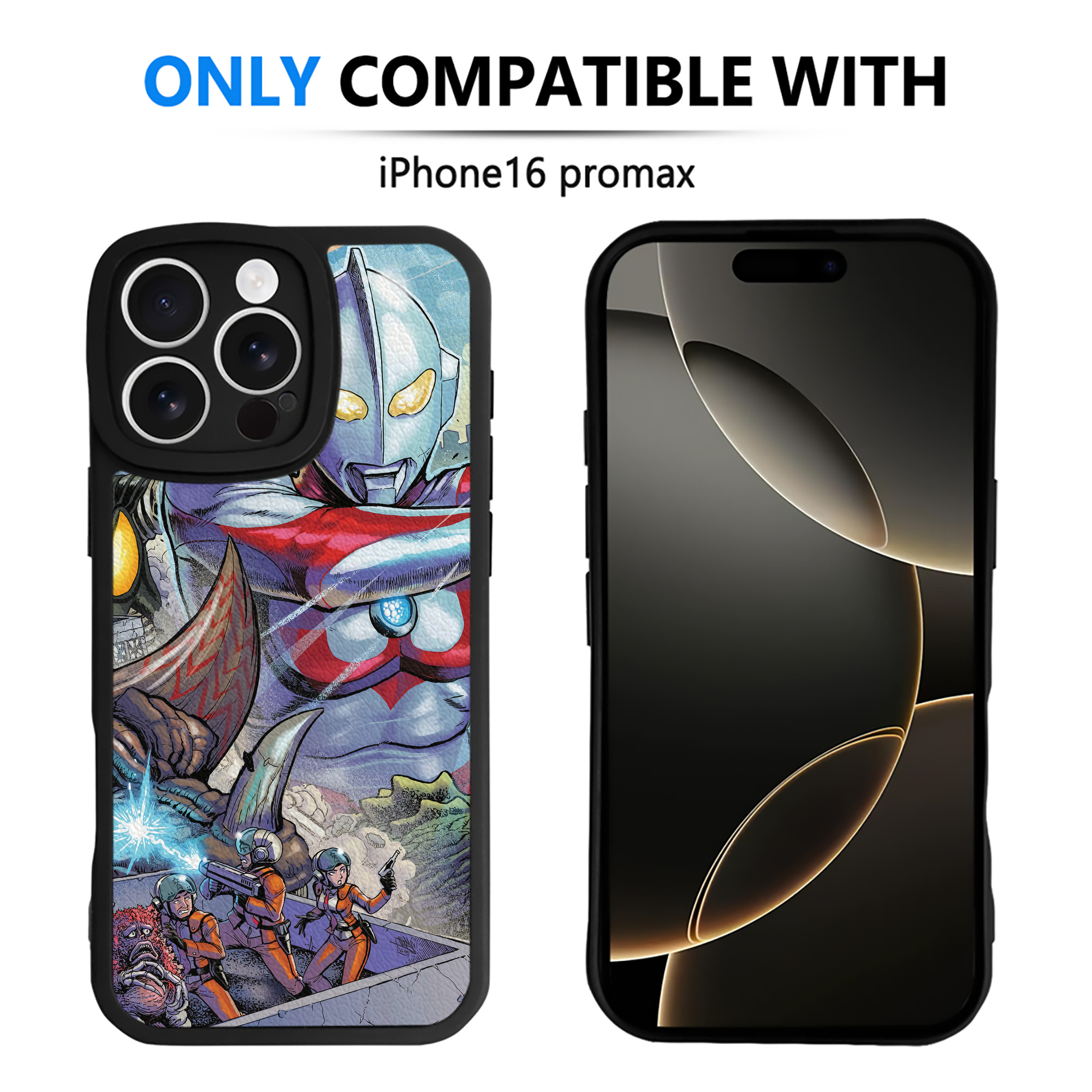 （画像用） ウルトラマン Ultraman 【iPhone 16シリーズ対応】シリコンスマホケース（レザー調） 材質：シリコン